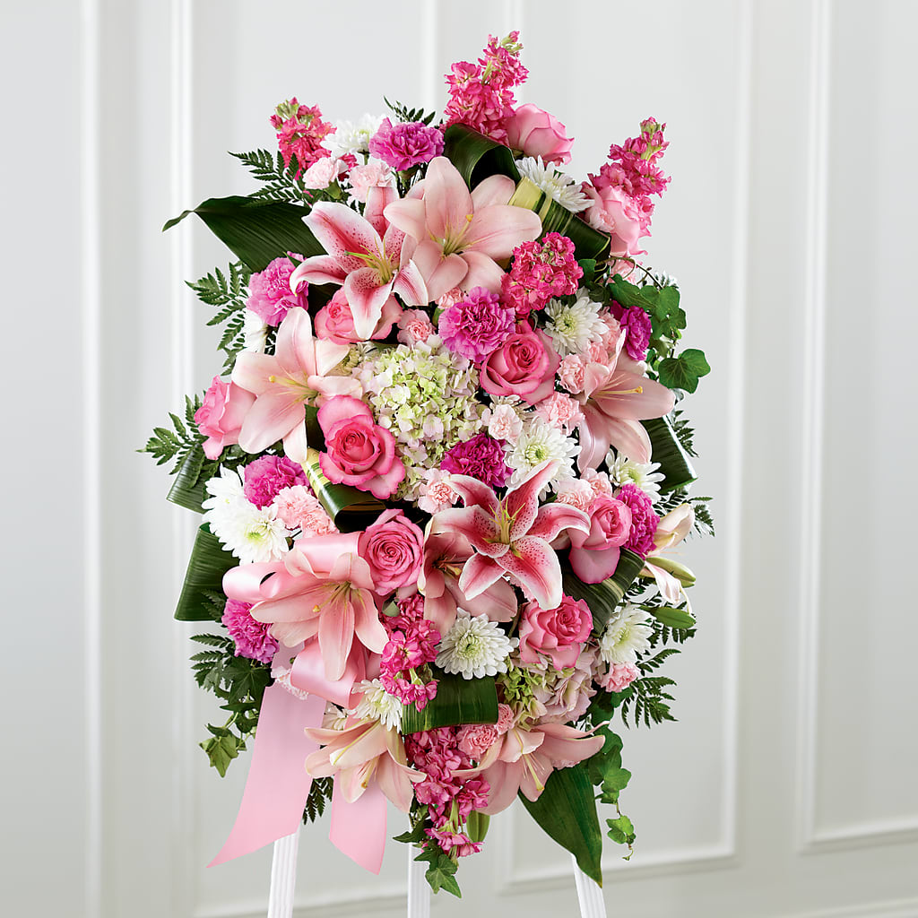 Comforting Standing Spray – LESLIE'S FLOWERS & PARTY SUPPLIES, Howell NJ