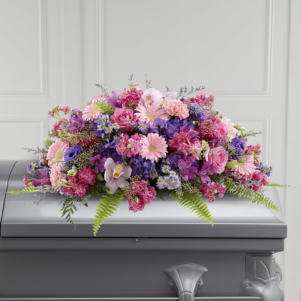 Glorious Garden Casket Spray – LESLIE'S FLOWERS & PARTY SUPPLIES, Howell NJ