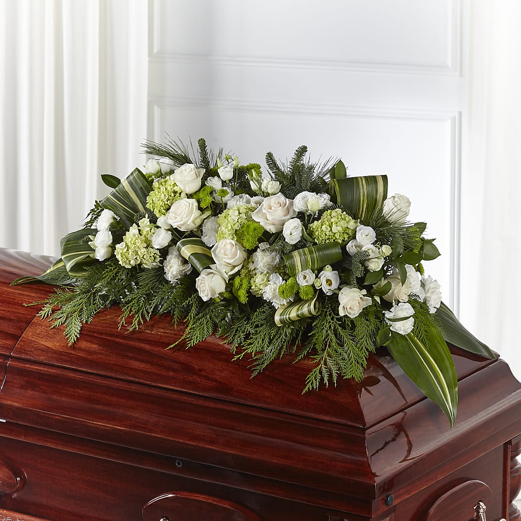 Hopeful Gesture Casket Spray – LESLIE'S FLOWERS & PARTY SUPPLIES, Howell NJ