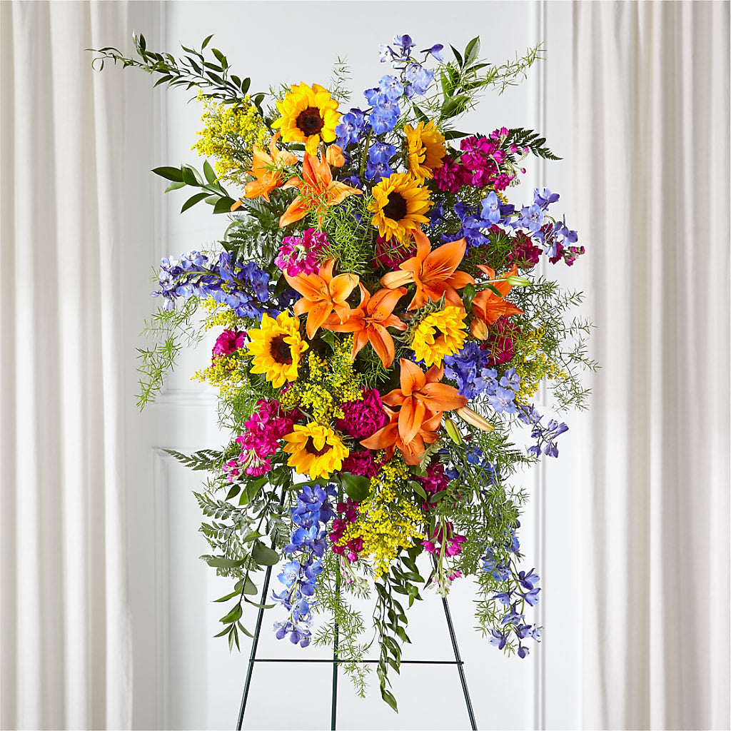 Sunlit Memories Standing Spray (Standard) – LESLIE'S FLOWERS & PARTY SUPPLIES, Howell NJ