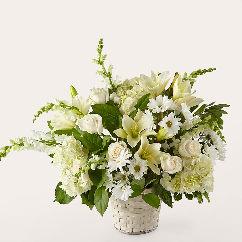 Ivory Elegance Floral Basket – LESLIE'S FLOWERS & PARTY SUPPLIES, Howell NJ