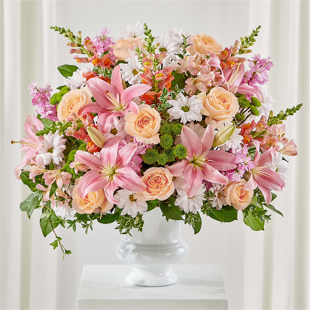 Heartfelt Gesture Urn Arrangement – LESLIE'S FLOWERS & PARTY SUPPLIES, Howell NJ