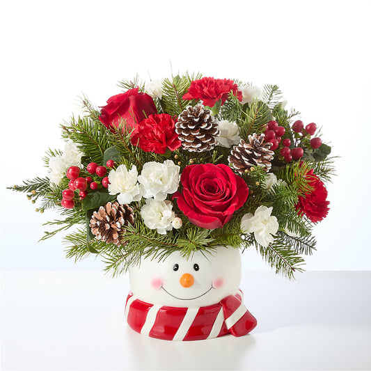 Jolly Snowman Bouquet – LESLIE'S FLOWERS & PARTY SUPPLIES, Howell NJ