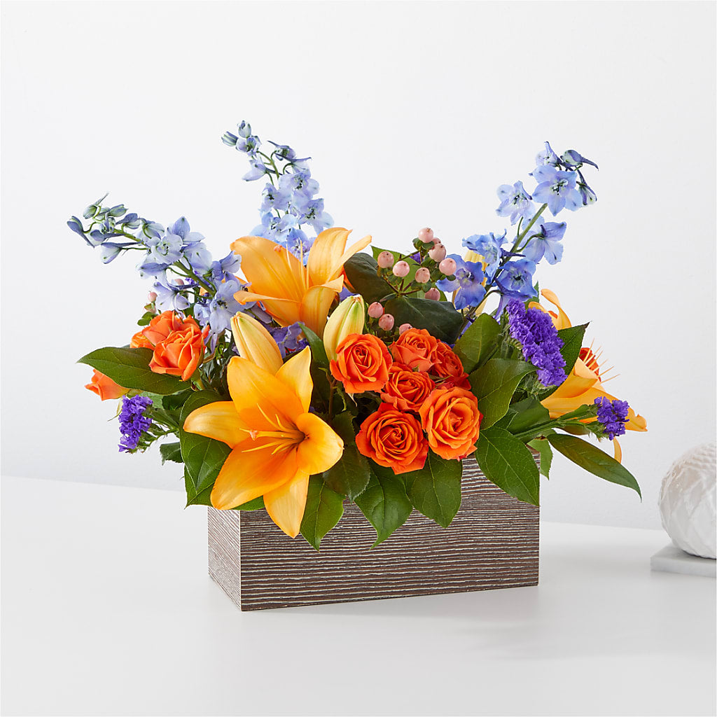 Radiant Citrus Box Bouquet – LESLIE'S FLOWERS & PARTY SUPPLIES, Howell NJ