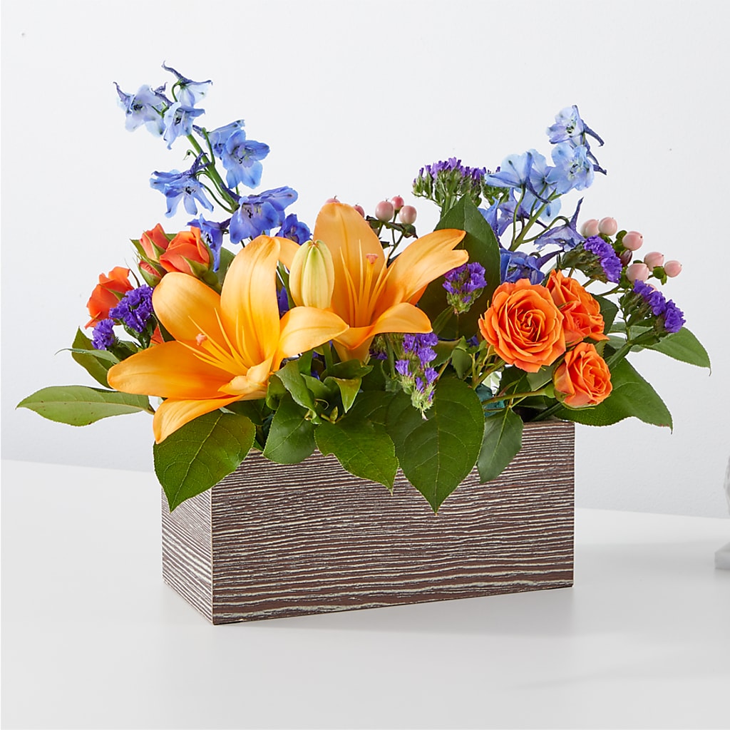 Radiant Citrus Box Bouquet – LESLIE'S FLOWERS & PARTY SUPPLIES, Howell NJ
