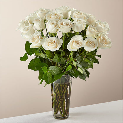 Long Stem White Rose Bouquet – LESLIE'S FLOWERS & PARTY SUPPLIES, Howell NJ
