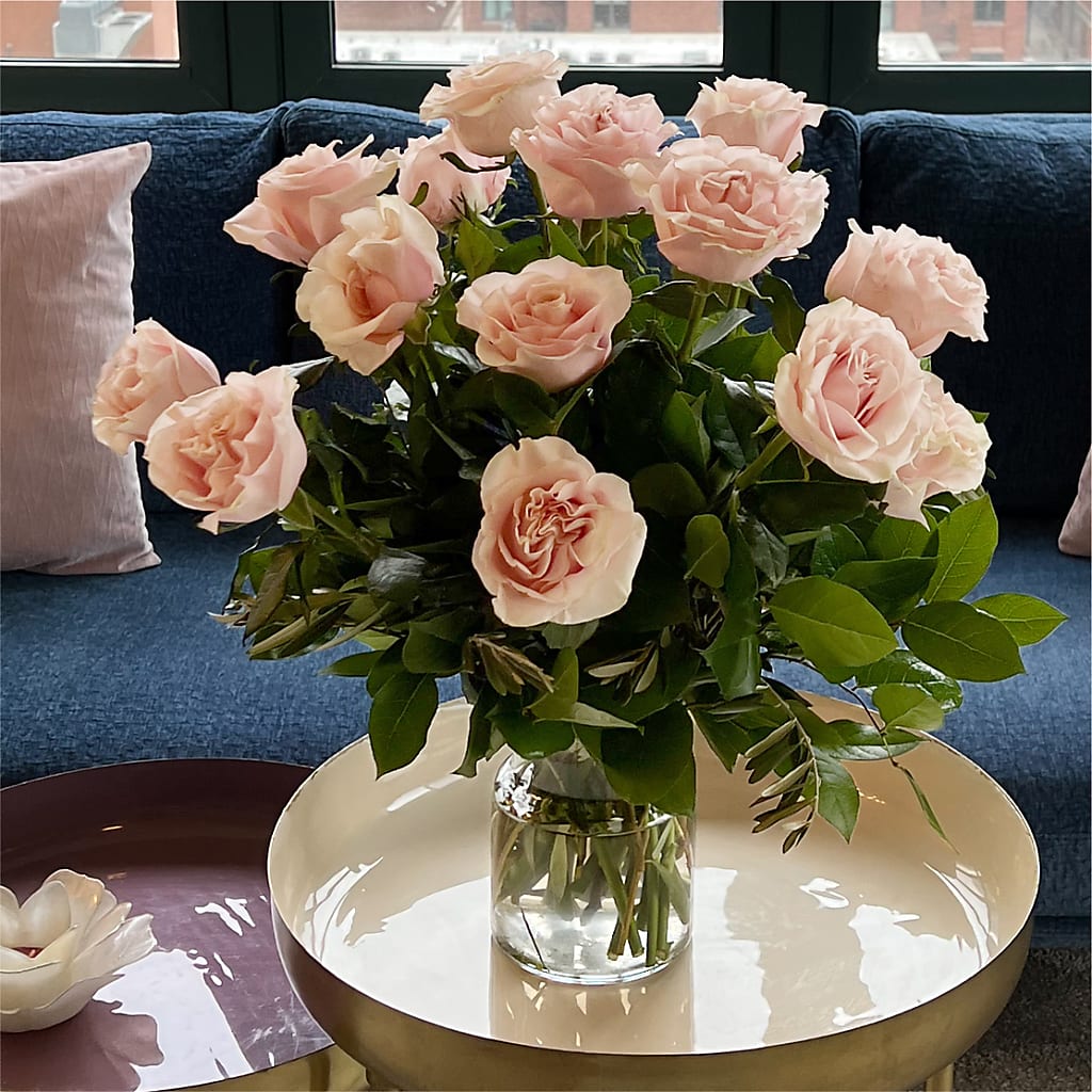 Long Stem Pink Rose Bouquet – LESLIE'S FLOWERS & PARTY SUPPLIES, Howell NJ