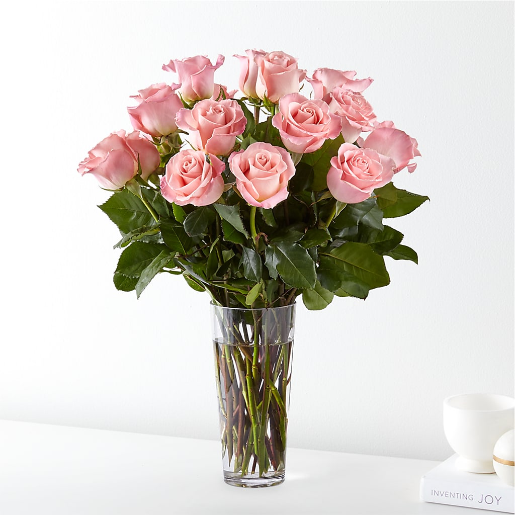 Long Stem Pink Rose Bouquet – LESLIE'S FLOWERS & PARTY SUPPLIES, Howell NJ
