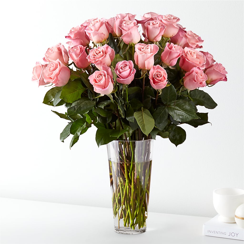 Long Stem Pink Rose Bouquet – LESLIE'S FLOWERS & PARTY SUPPLIES, Howell NJ