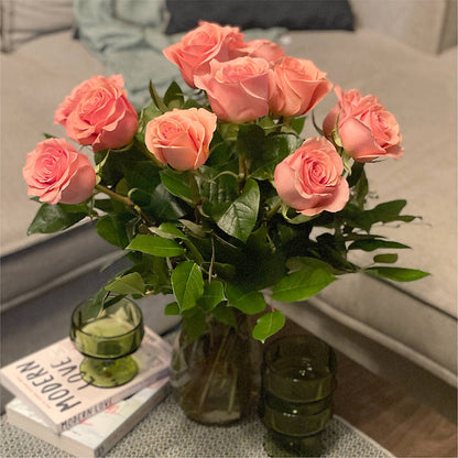 Long Stem Pink Rose Bouquet – LESLIE'S FLOWERS & PARTY SUPPLIES, Howell NJ