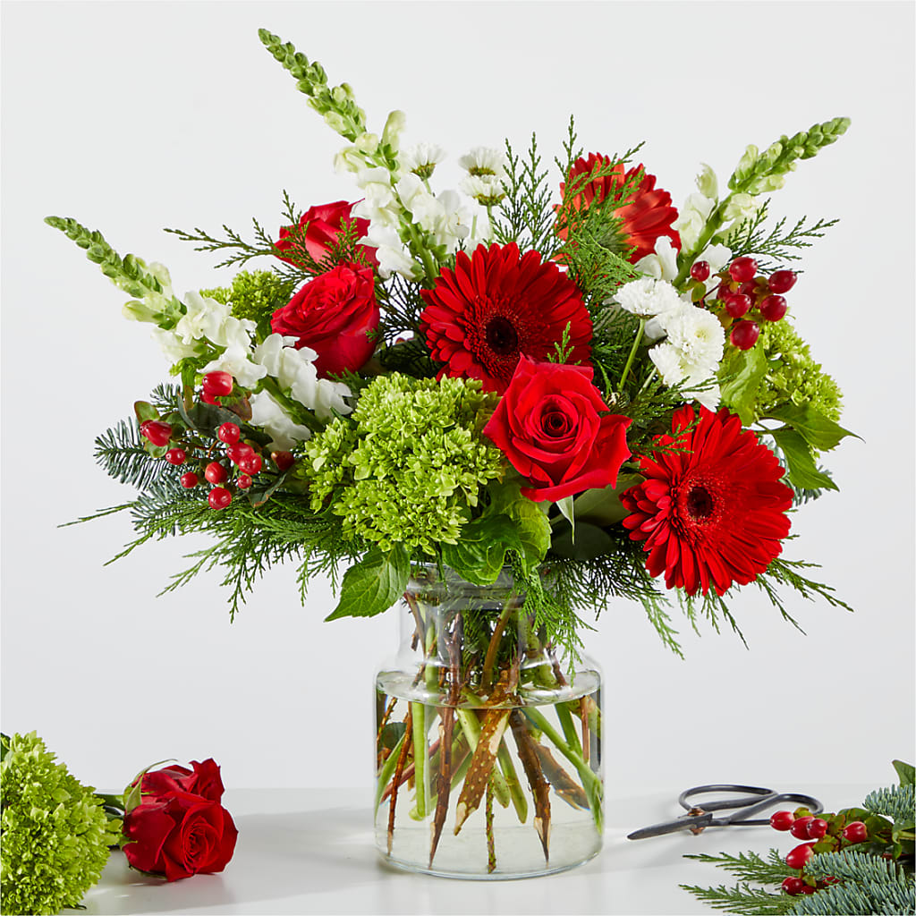 Merry Moment Bouquet – A Florist Original – LESLIE'S FLOWERS & PARTY SUPPLIES, Howell NJ
