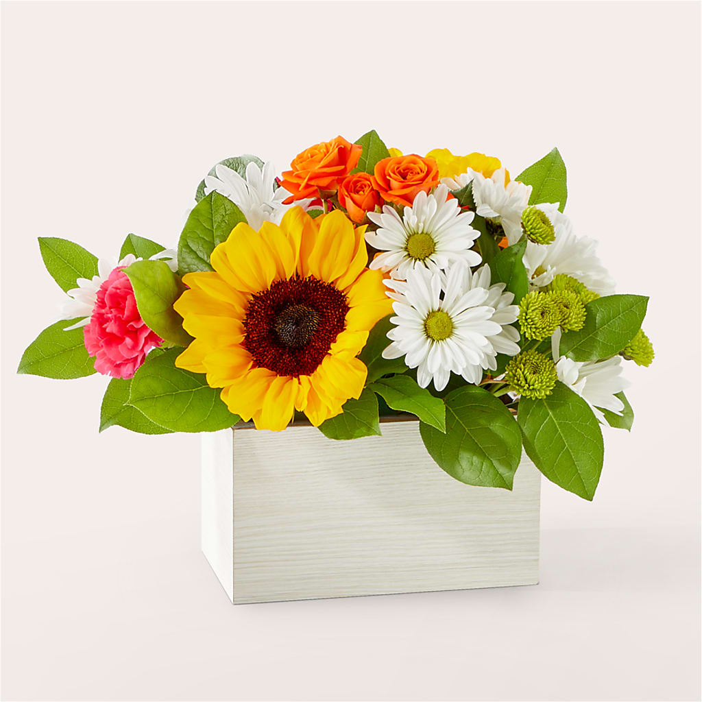 Sun-drenched Blooms Box Bouquet – LESLIE'S FLOWERS & PARTY SUPPLIES, Howell NJ