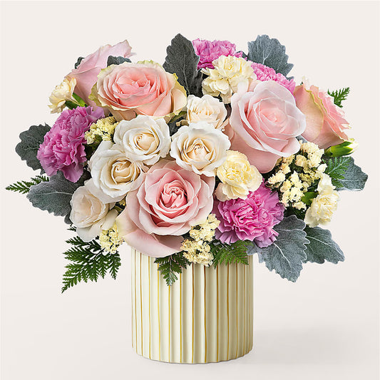 Blissful Moments Bouquet with Ivory Vase – LESLIE'S FLOWERS & PARTY SUPPLIES, Howell NJ