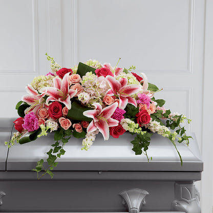 Splendid Grace Casket Spray – LESLIE'S FLOWERS & PARTY SUPPLIES, Howell NJ