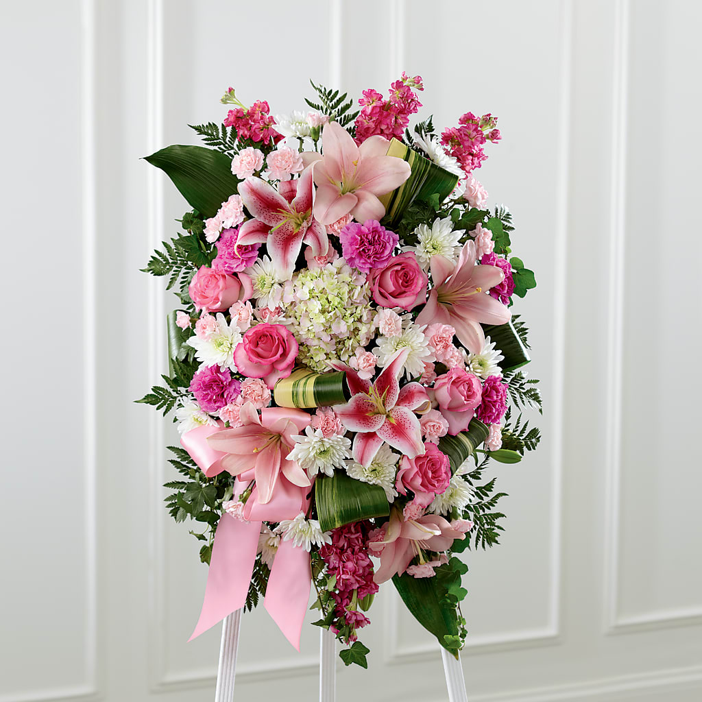 Comforting Standing Spray – LESLIE'S FLOWERS & PARTY SUPPLIES, Howell NJ