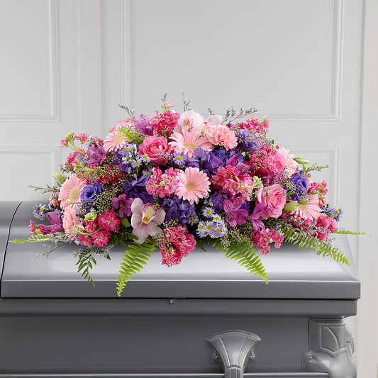 Glorious Garden Casket Spray – LESLIE'S FLOWERS & PARTY SUPPLIES, Howell NJ