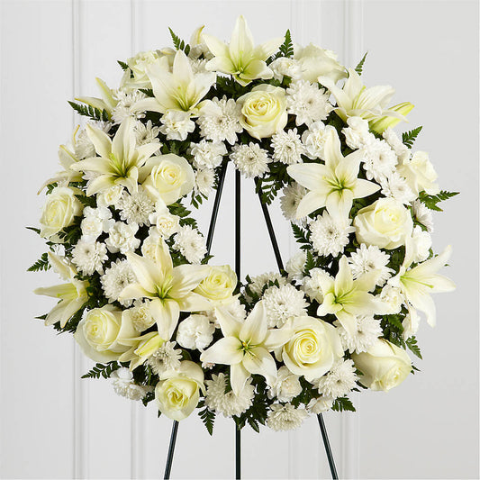 Treasured Tribute Wreath – LESLIE'S FLOWERS & PARTY SUPPLIES, Howell NJ