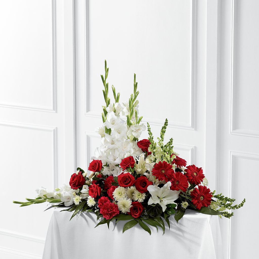 Crimson & White Arrangement – LESLIE'S FLOWERS & PARTY SUPPLIES, Howell NJ