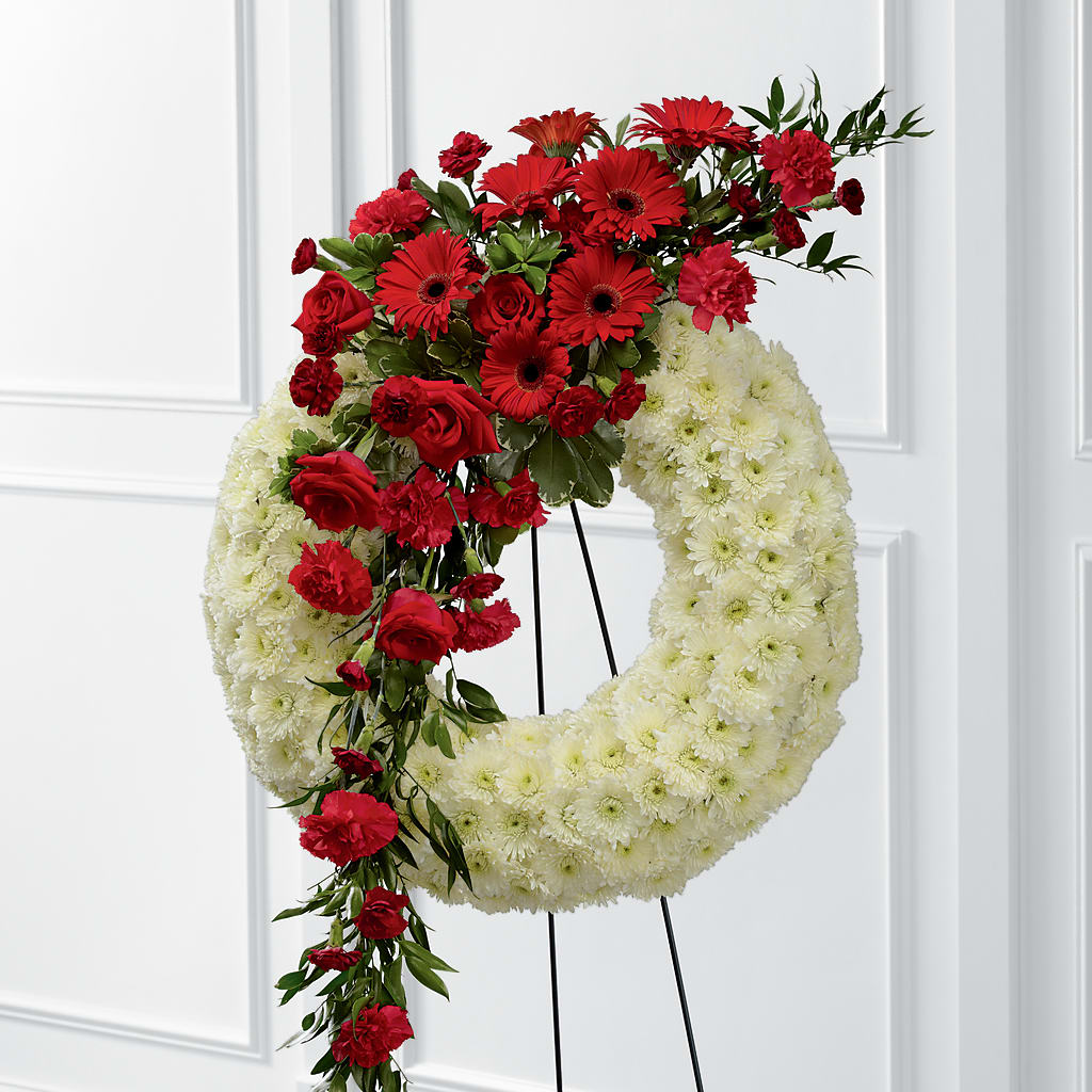 Graceful Tribute Wreath – LESLIE'S FLOWERS & PARTY SUPPLIES, Howell NJ