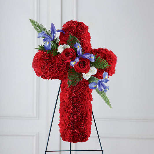 Faithful Hero Floral Cross – LESLIE'S FLOWERS & PARTY SUPPLIES, Howell NJ