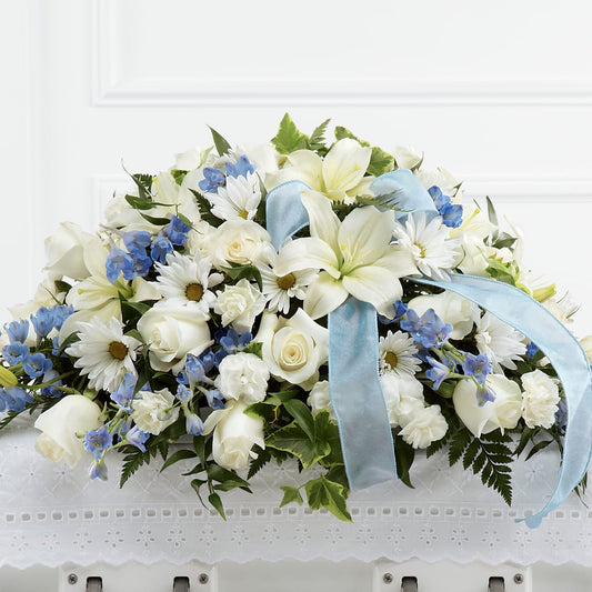 Tender Treasure Casket Spray – LESLIE'S FLOWERS & PARTY SUPPLIES, Howell NJ