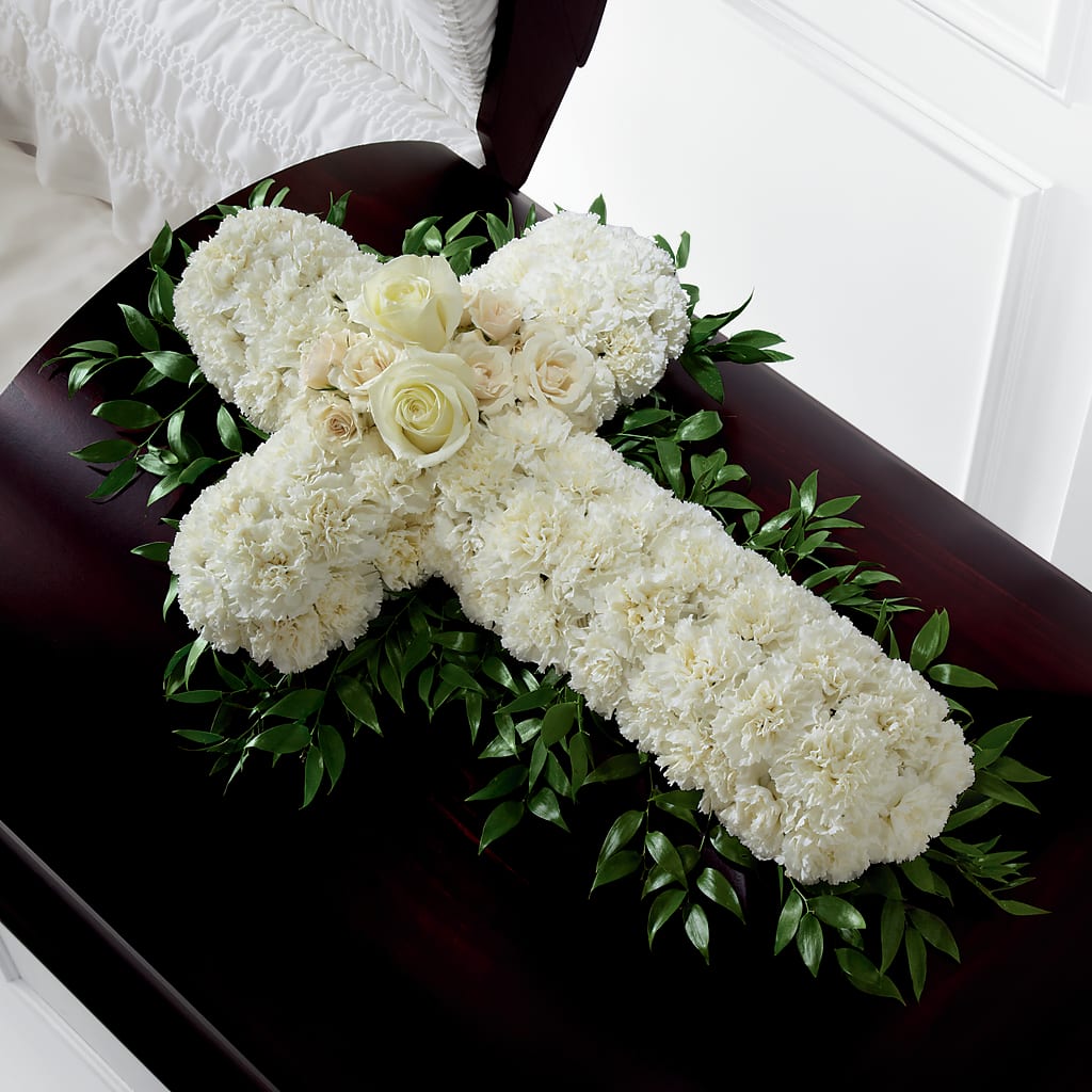 Peaceful Memories Casket Spray (Standard) – LESLIE'S FLOWERS & PARTY SUPPLIES, Howell NJ