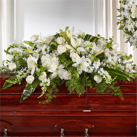 Abundance Casket Spray – LESLIE'S FLOWERS & PARTY SUPPLIES, Howell NJ