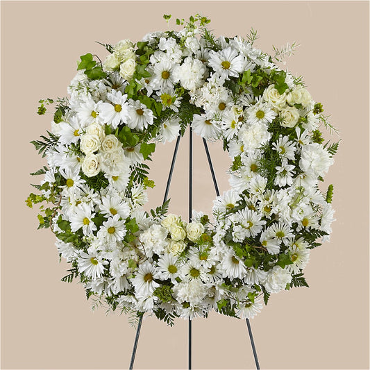 Faithful Wishes Wreath – LESLIE'S FLOWERS & PARTY SUPPLIES, Howell NJ