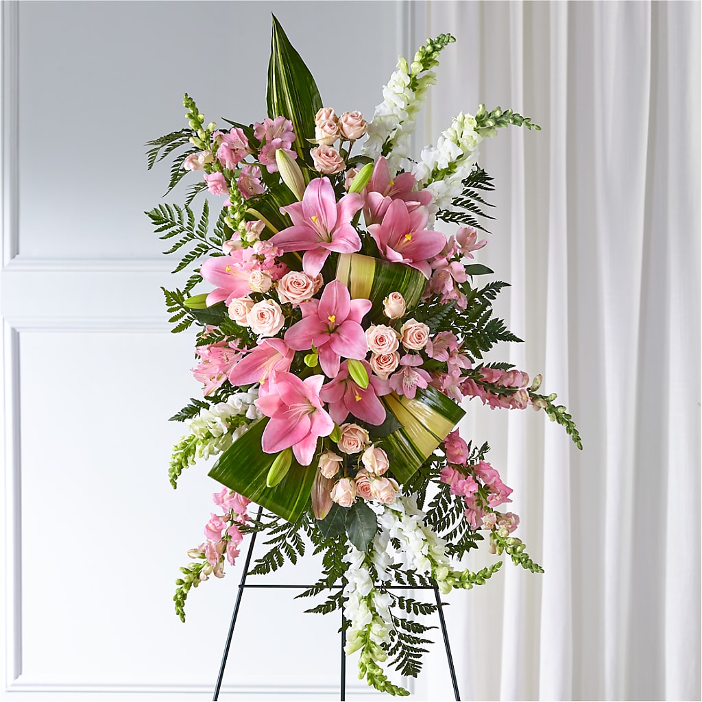 Elegant Embrace Standing Spray – LESLIE'S FLOWERS & PARTY SUPPLIES, Howell NJ