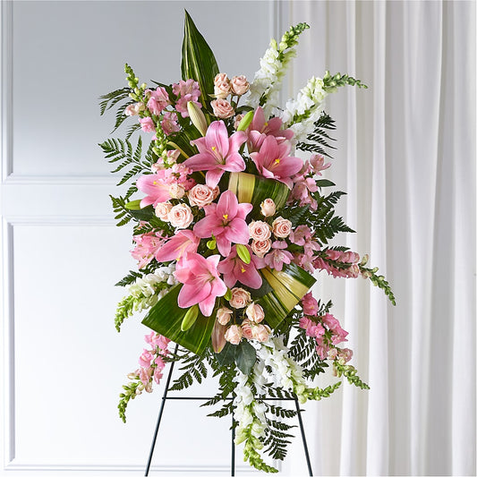 Elegant Embrace Standing Spray – LESLIE'S FLOWERS & PARTY SUPPLIES, Howell NJ