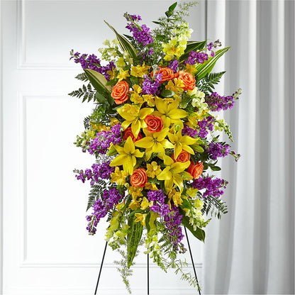 Thoughtful Prayers Standing Spray – LESLIE'S FLOWERS & PARTY SUPPLIES, Howell NJ
