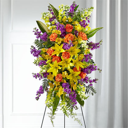 Thoughtful Prayers Standing Spray – LESLIE'S FLOWERS & PARTY SUPPLIES, Howell NJ