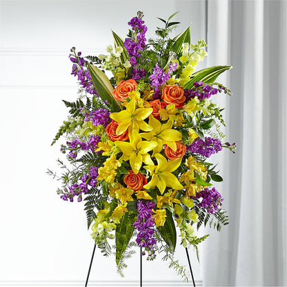 Thoughtful Prayers Standing Spray – LESLIE'S FLOWERS & PARTY SUPPLIES, Howell NJ