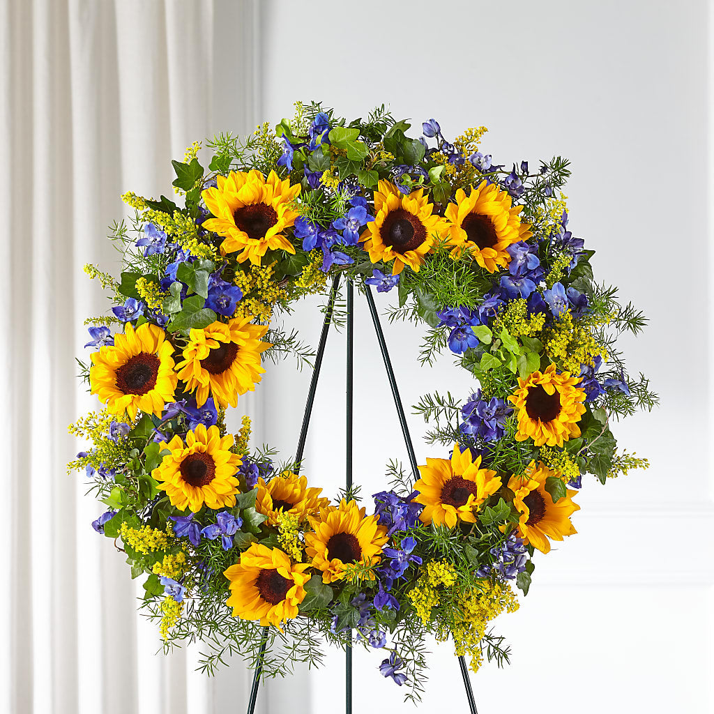 Bright Rays Wreath – LESLIE'S FLOWERS & PARTY SUPPLIES, Howell NJ