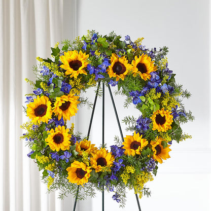 Bright Rays Wreath – LESLIE'S FLOWERS & PARTY SUPPLIES, Howell NJ