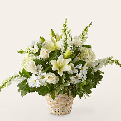 Ivory Elegance Floral Basket – LESLIE'S FLOWERS & PARTY SUPPLIES, Howell NJ