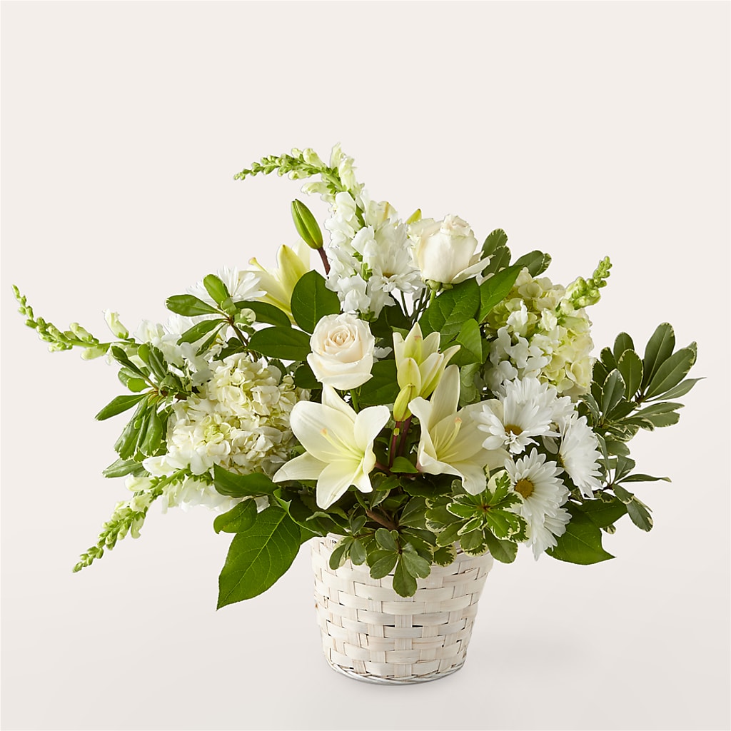 Ivory Elegance Floral Basket – LESLIE'S FLOWERS & PARTY SUPPLIES, Howell NJ
