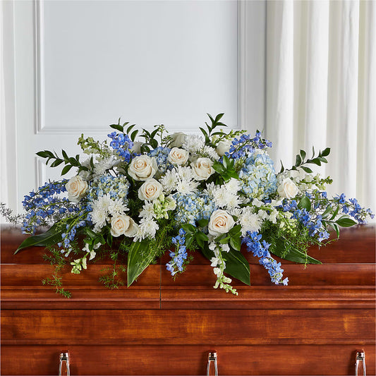 Timeless Essence Casket Spray – LESLIE'S FLOWERS & PARTY SUPPLIES, Howell NJ