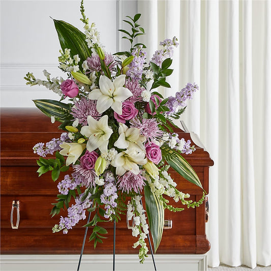 Grateful Hearts Standing Spray – LESLIE'S FLOWERS & PARTY SUPPLIES, Howell NJ