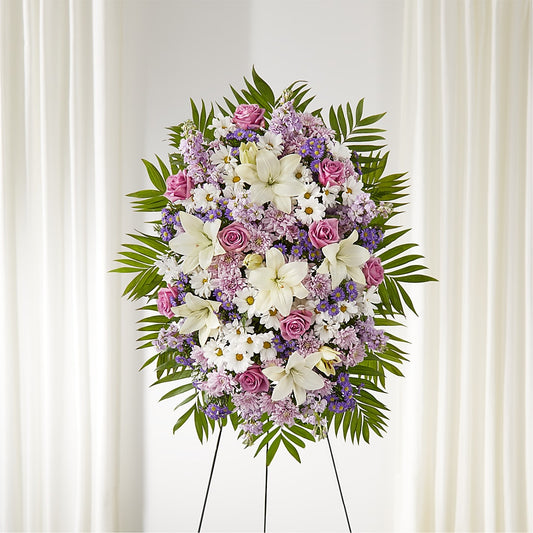 Surrounded by Love Standing Spray – LESLIE'S FLOWERS & PARTY SUPPLIES, Howell NJ