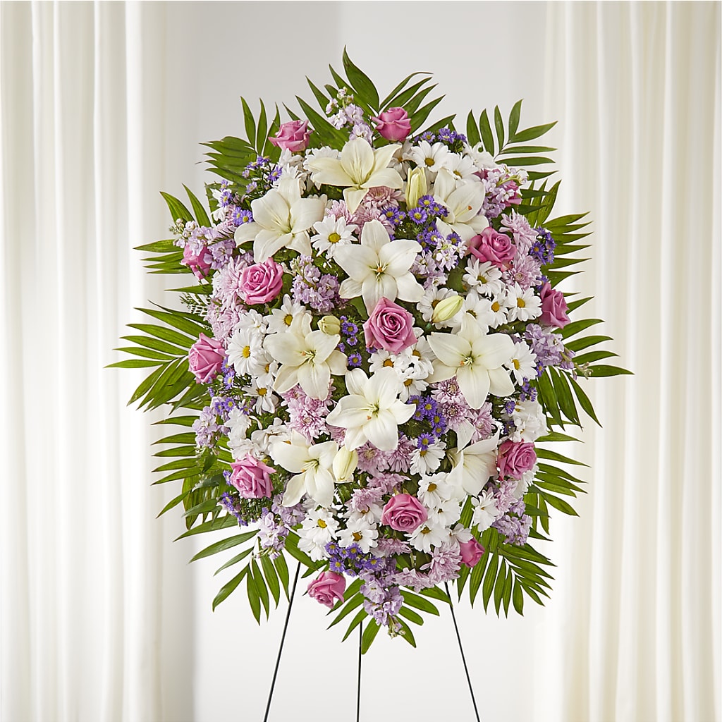 Surrounded by Love Standing Spray – LESLIE'S FLOWERS & PARTY SUPPLIES, Howell NJ