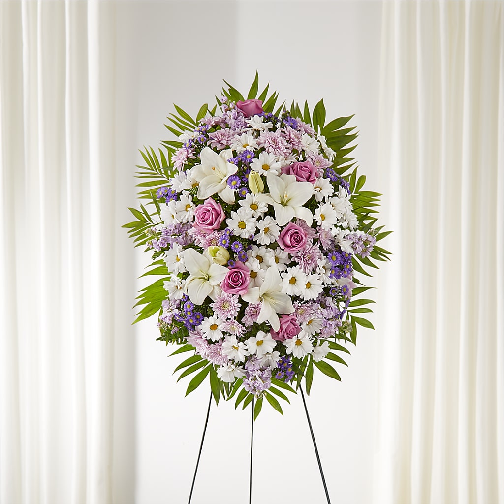 Surrounded by Love Standing Spray – LESLIE'S FLOWERS & PARTY SUPPLIES, Howell NJ
