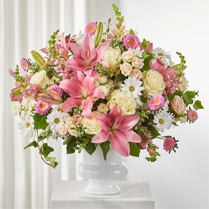 Empathetic Blooms Urn Arrangement – LESLIE'S FLOWERS & PARTY SUPPLIES, Howell NJ