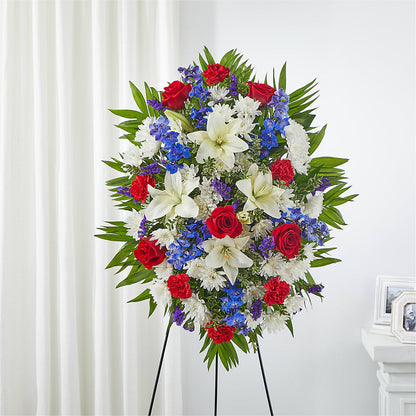Cherished Service Standing Spray – LESLIE'S FLOWERS & PARTY SUPPLIES, Howell NJ