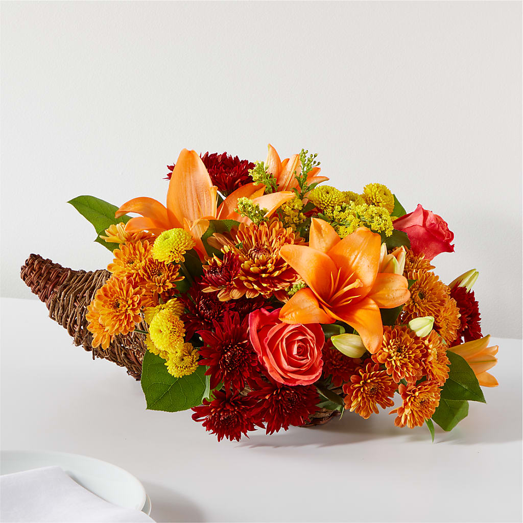 Bouquet of Blessings Cornucopia – LESLIE'S FLOWERS & PARTY SUPPLIES, Howell NJ