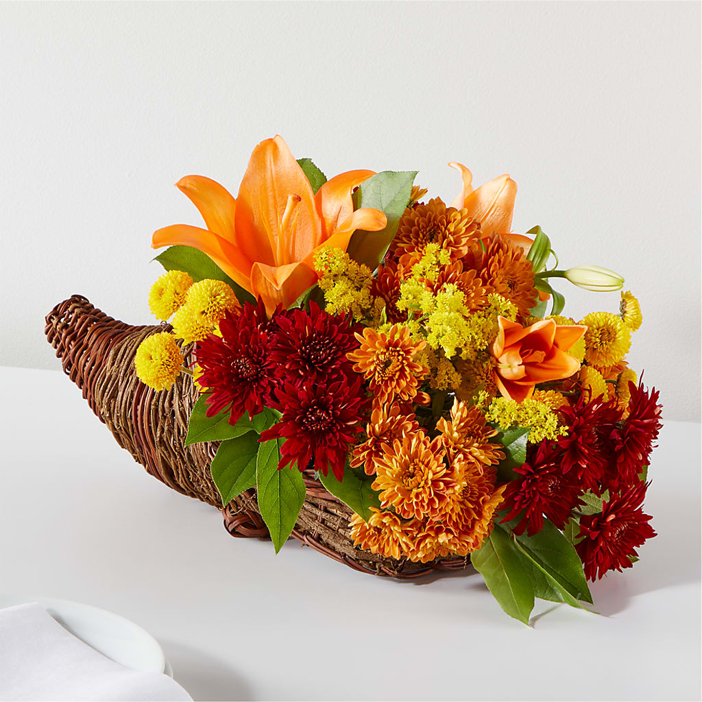 Bouquet of Blessings Cornucopia – LESLIE'S FLOWERS & PARTY SUPPLIES, Howell NJ