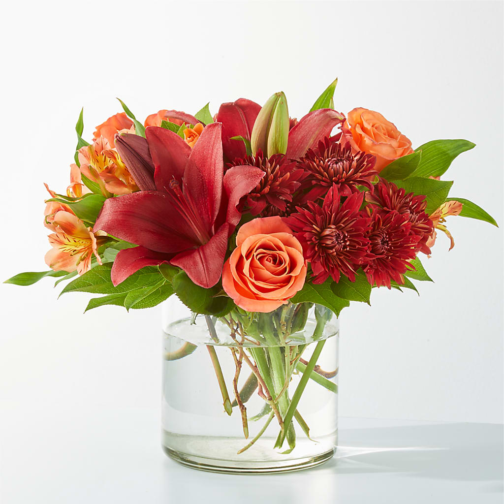 Crimson Leaves Bouquet – LESLIE'S FLOWERS & PARTY SUPPLIES, Howell NJ