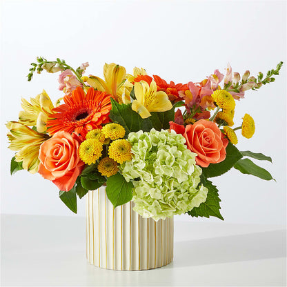 Autumn Sunshine Bouquet with Ivory Vase – LESLIE'S FLOWERS & PARTY SUPPLIES, Howell NJ