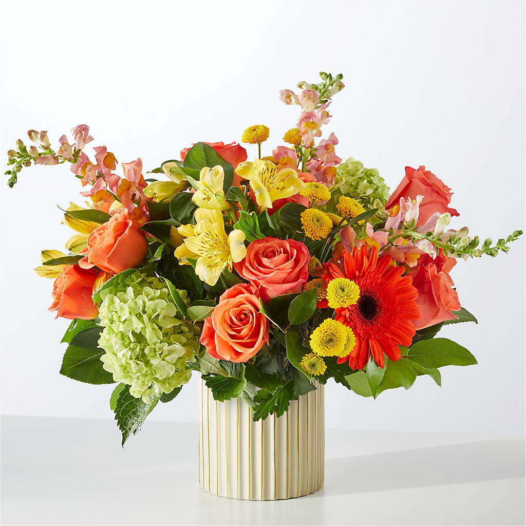 Autumn Sunshine Bouquet with Ivory Vase – LESLIE'S FLOWERS & PARTY SUPPLIES, Howell NJ