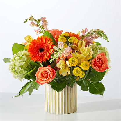 Autumn Sunshine Bouquet with Ivory Vase – LESLIE'S FLOWERS & PARTY SUPPLIES, Howell NJ